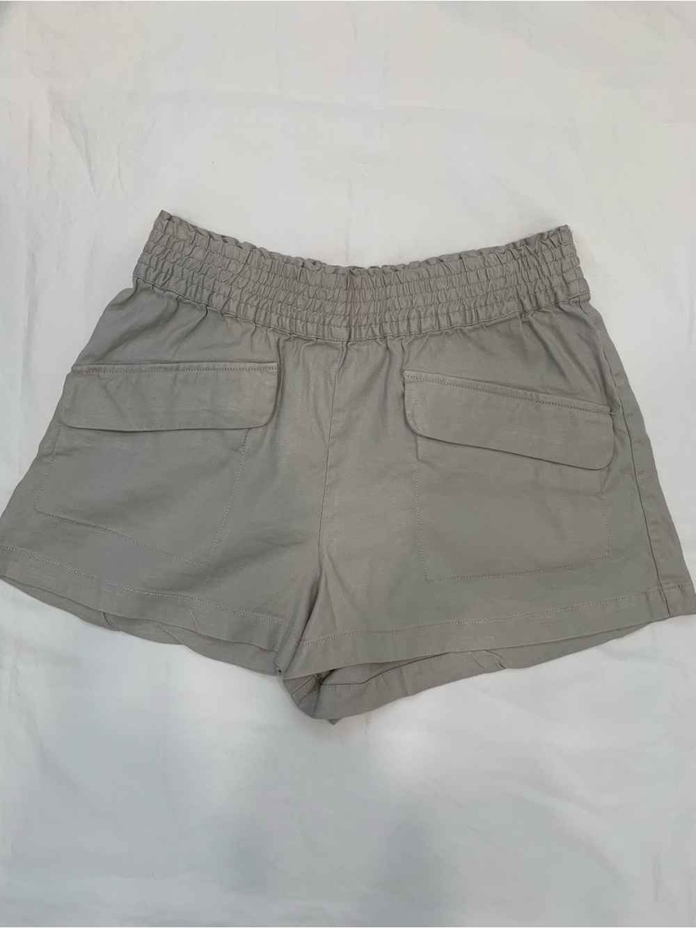 Maeve by Anthropologie Light Gray Shorts S High Rise Elastic Waist Pocket